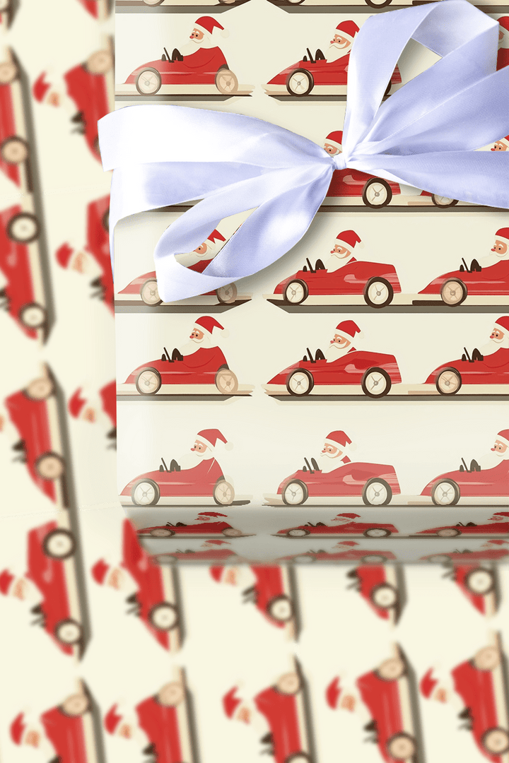 Santas Fast Lane - Wrapping Paper - Aspen & Arlo