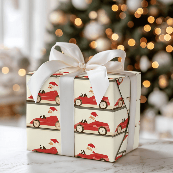 Santas Fast Lane - Wrapping Paper - Aspen & Arlo