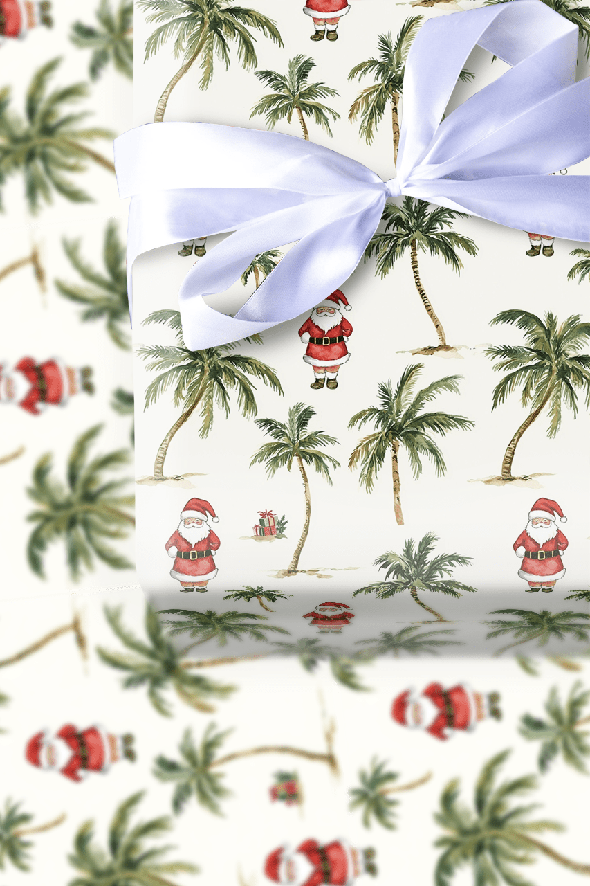 Claus in the Sand - Wrapping Paper - Aspen & Arlo