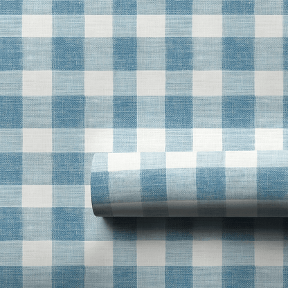 Vintage Check of Blue - Wrapping Paper - Aspen & Arlo