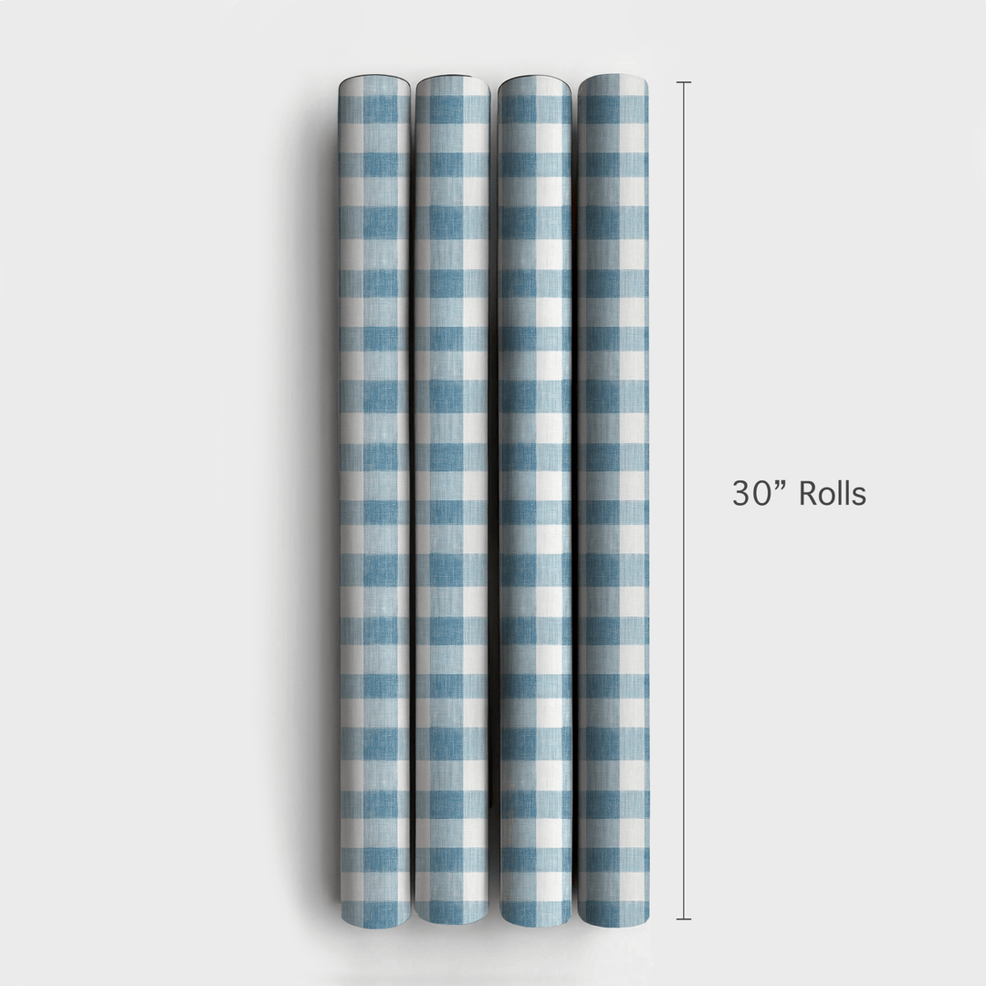 Vintage Check of Blue - Wrapping Paper - Aspen & Arlo