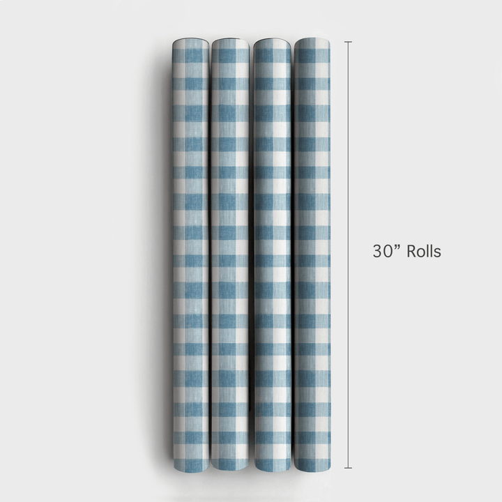 Vintage Check of Blue - Wrapping Paper - Aspen & Arlo