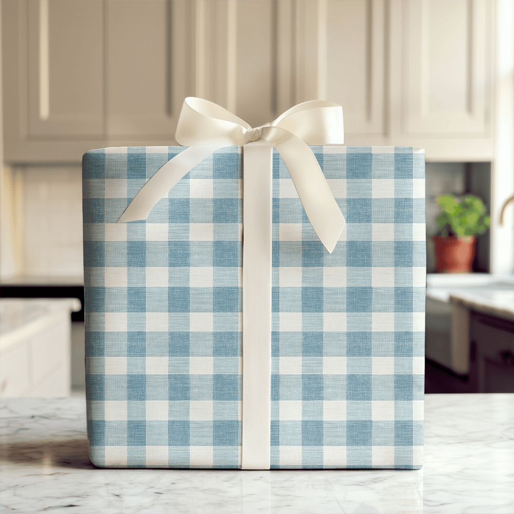 Vintage Check of Blue - Wrapping Paper - Aspen & Arlo