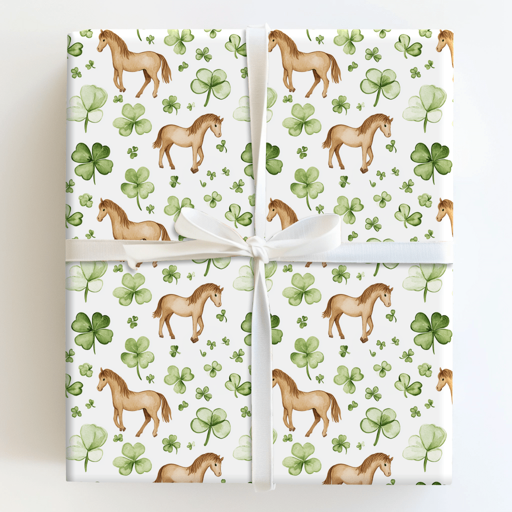 Shamrocks with the Missouri Fox Trotter - Wrapping Paper - Aspen & Arlo