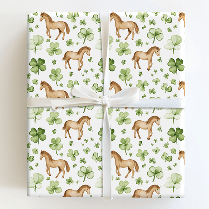 Shamrocks with the Missouri Fox Trotter - Wrapping Paper - Aspen & Arlo