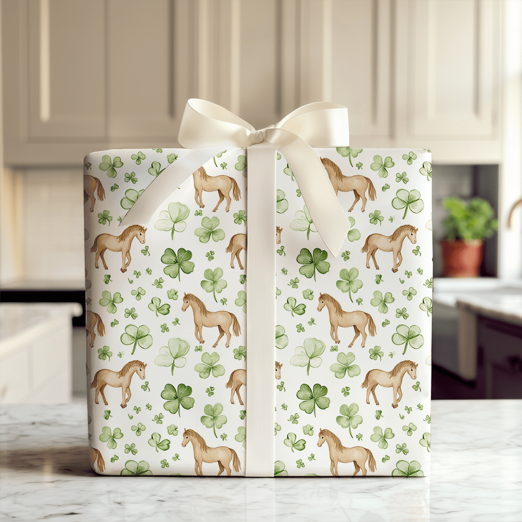 Shamrocks with the Missouri Fox Trotter - Wrapping Paper - Aspen & Arlo