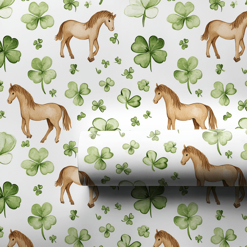 Shamrocks with the Missouri Fox Trotter - Wrapping Paper - Aspen & Arlo