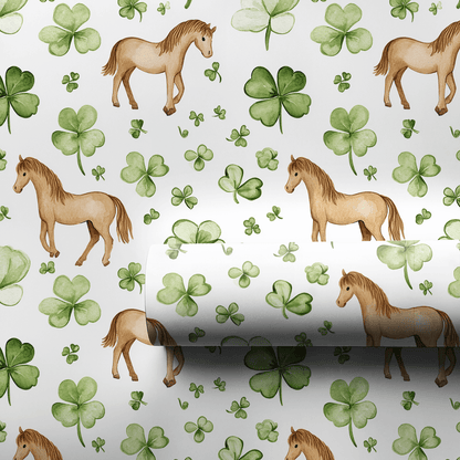 Shamrocks with the Missouri Fox Trotter - Wrapping Paper - Aspen & Arlo