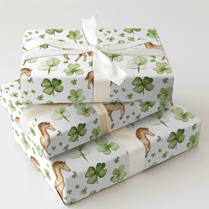 Shamrocks with the Missouri Fox Trotter - Wrapping Paper - Aspen & Arlo