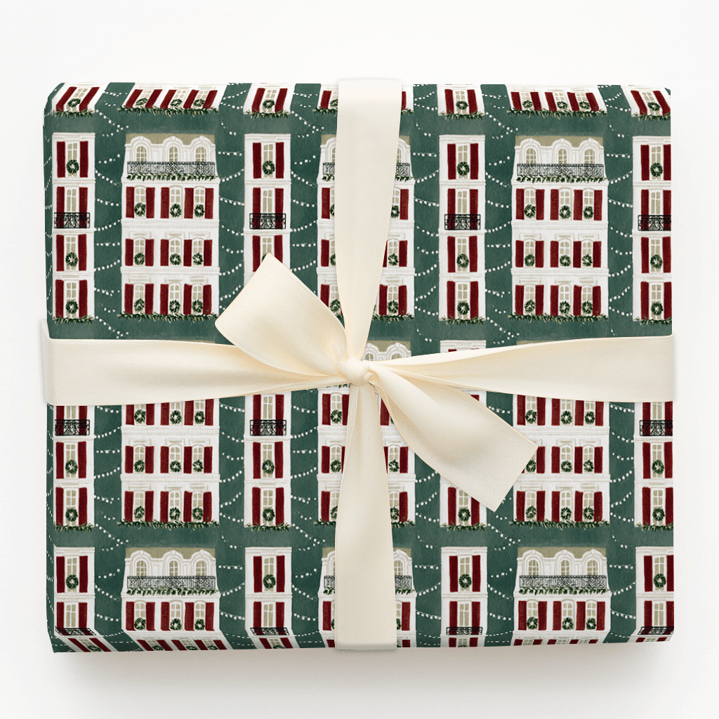 Wreathed and Lit - Wrapping Paper - Aspen & Arlo