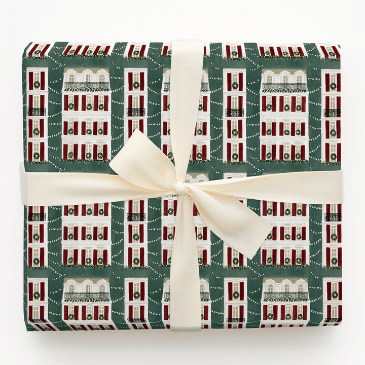 Wreathed and Lit - Wrapping Paper - Aspen & Arlo