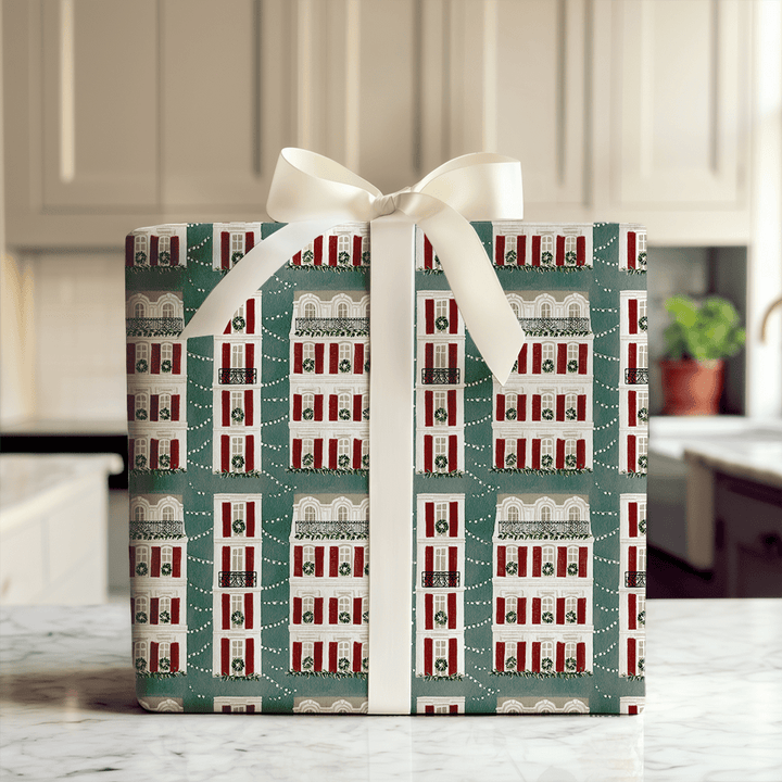 Wreathed and Lit - Wrapping Paper - Aspen & Arlo
