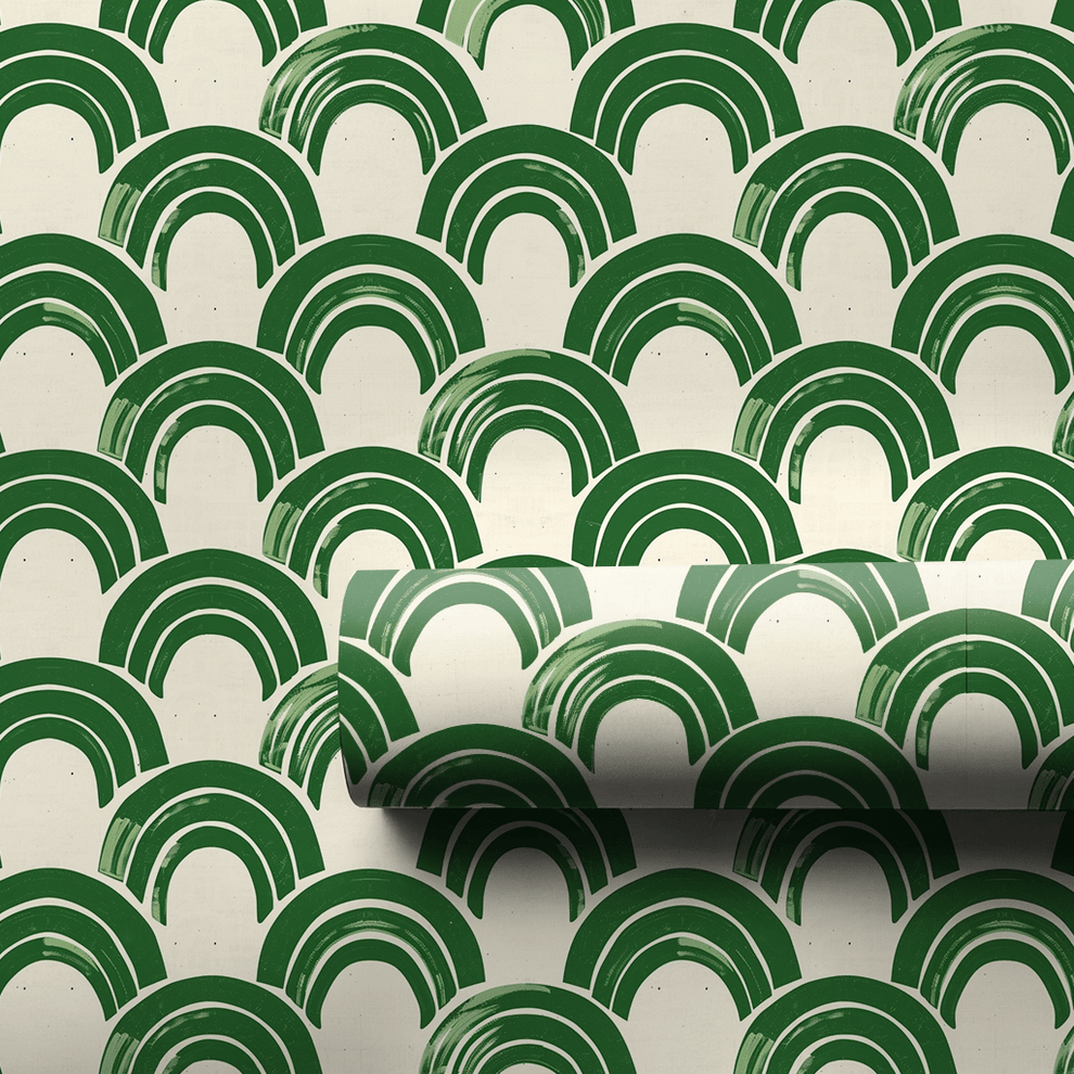 Green Dreams Wrapping Paper: Geometric Green Gift Wrap – Aspen & Arlo