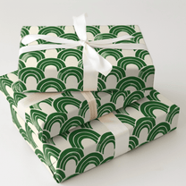 Green Dreams Wrapping Paper: Geometric Green Gift Wrap – Aspen & Arlo