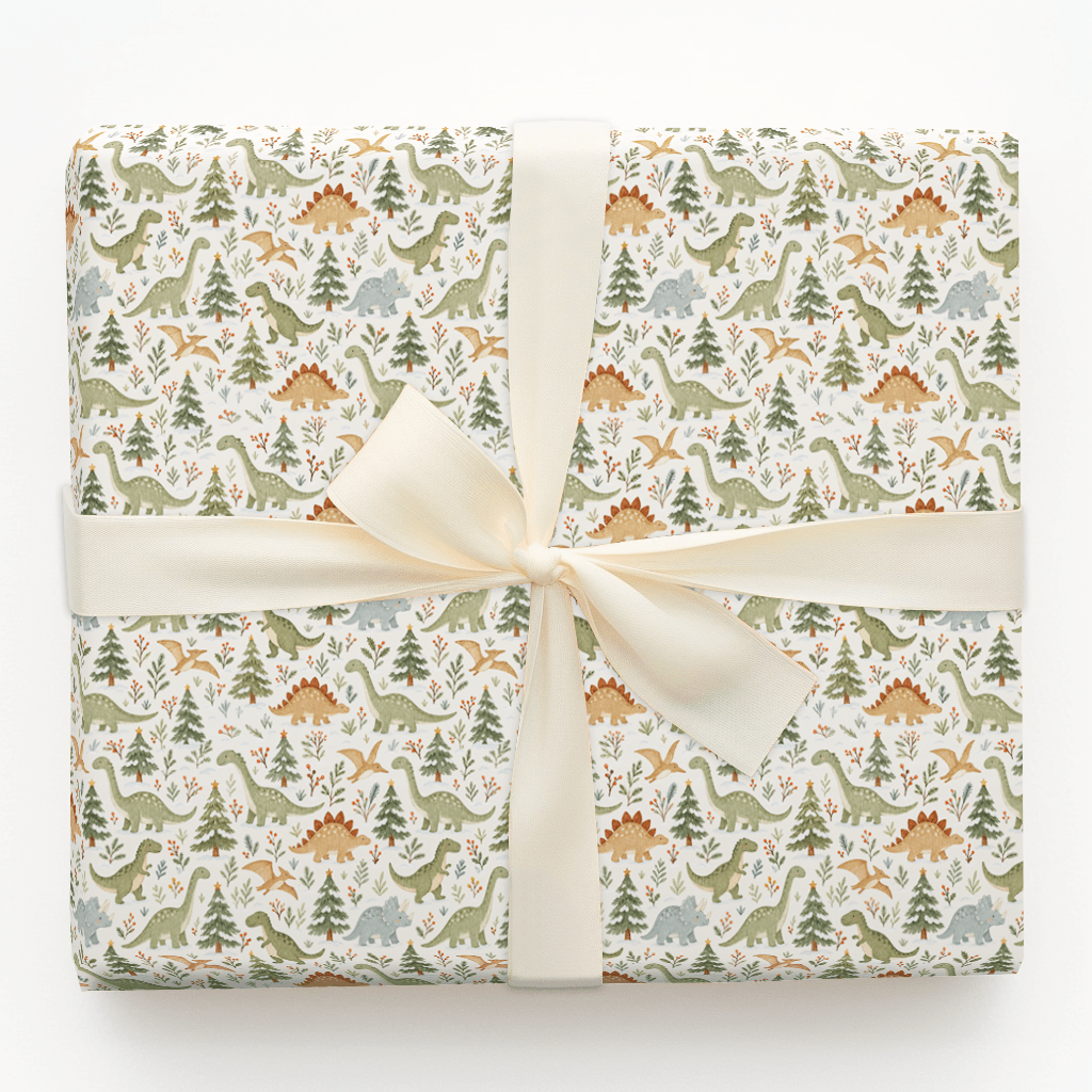 Woodland Winter Dinos - Wrapping Paper - Aspen & Arlo