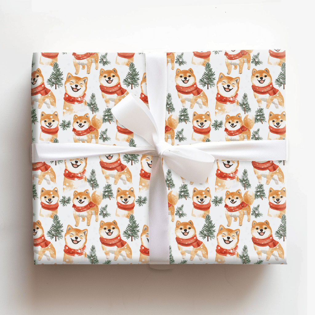 Snow Day with the Shiba Inu - Wrapping Paper - Aspen & Arlo