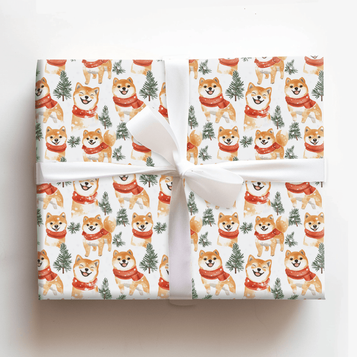 Snow Day with the Shiba Inu - Wrapping Paper - Aspen & Arlo