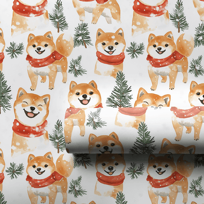Snow Day with the Shiba Inu - Wrapping Paper - Aspen & Arlo