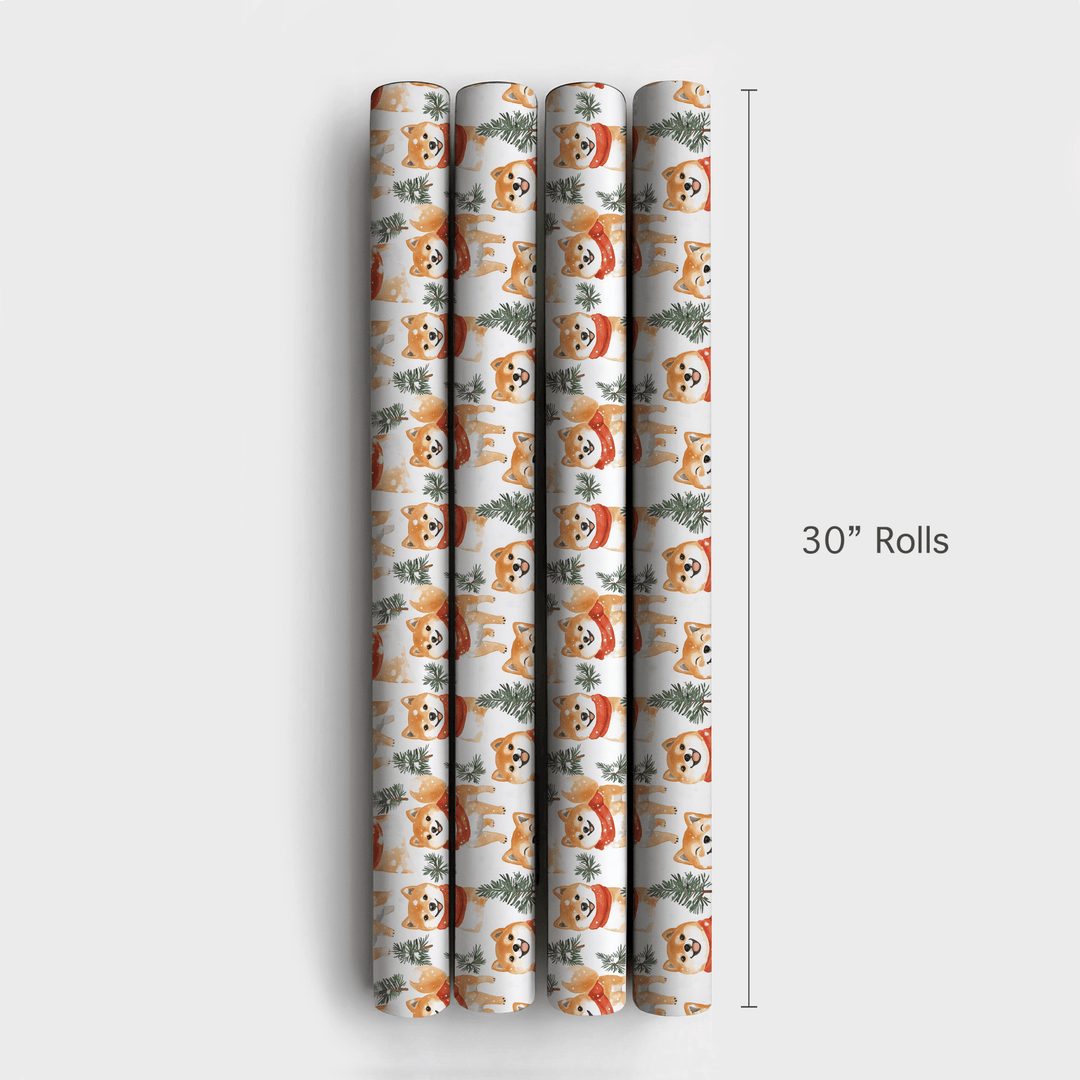 Snow Day with the Shiba Inu - Wrapping Paper - Aspen & Arlo