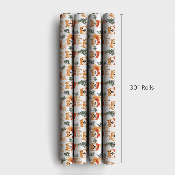 Snow Day with the Shiba Inu - Wrapping Paper - Aspen & Arlo