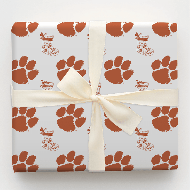 Clemson Stocking - Wrapping Paper - Aspen & Arlo