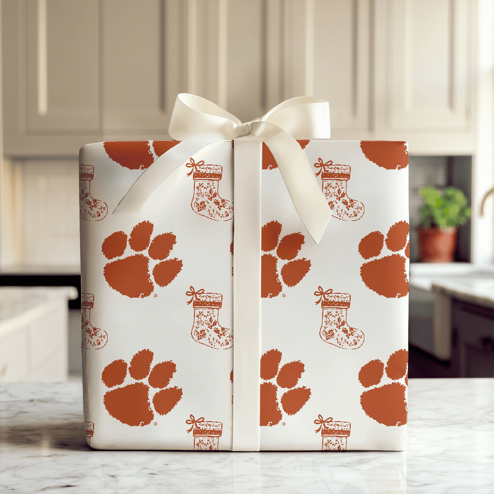 Clemson Stocking - Wrapping Paper - Aspen & Arlo