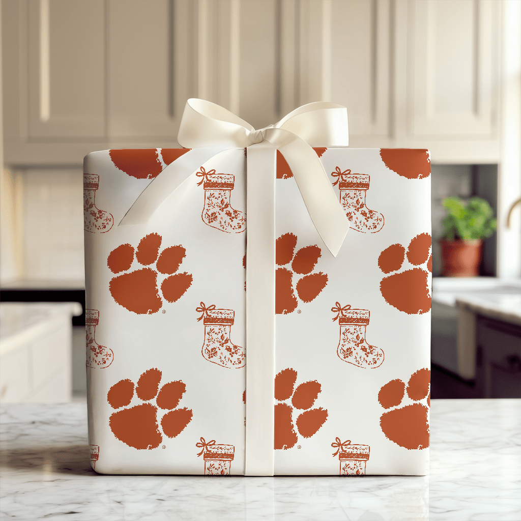 Clemson Stocking - Wrapping Paper - Aspen & Arlo