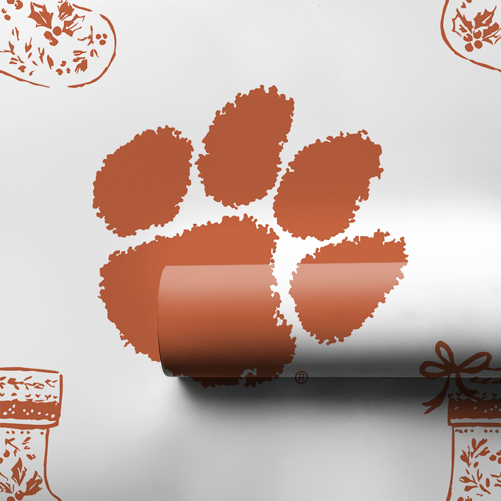 Clemson Stocking - Wrapping Paper - Aspen & Arlo