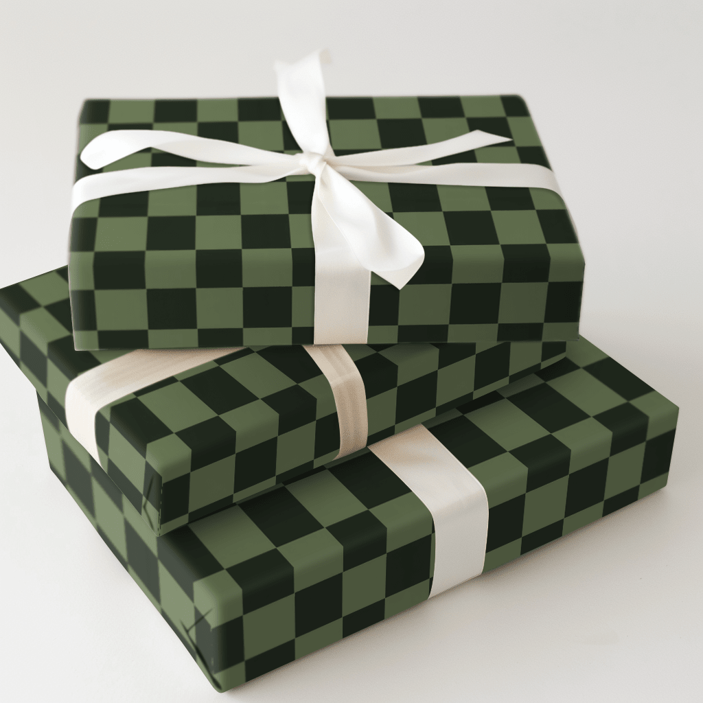 Moss Check - Wrapping Paper - Aspen & Arlo