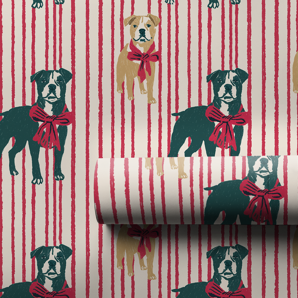 Pitbull Christmas Stripes