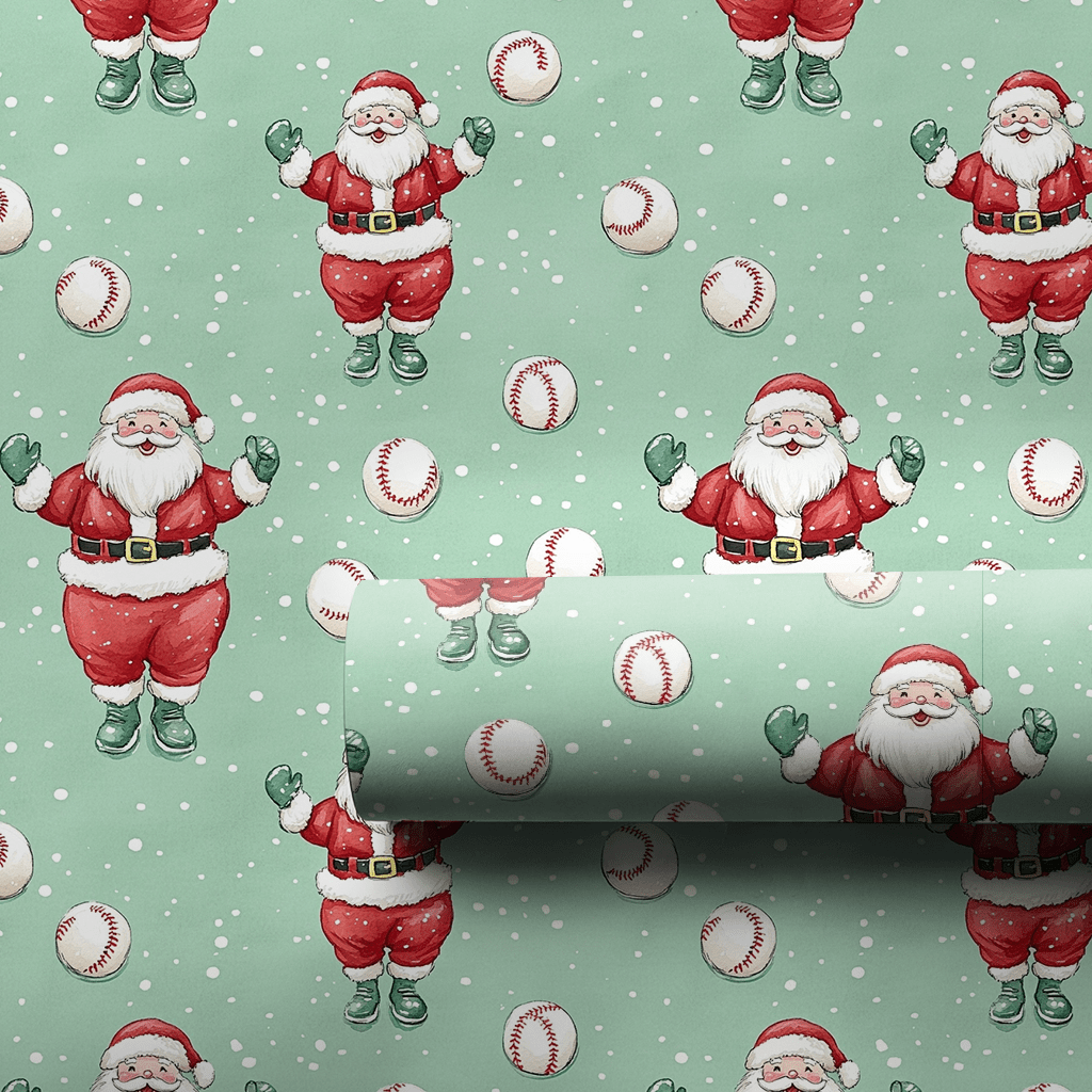 Home Run Claus - Wrapping Paper - Aspen & Arlo