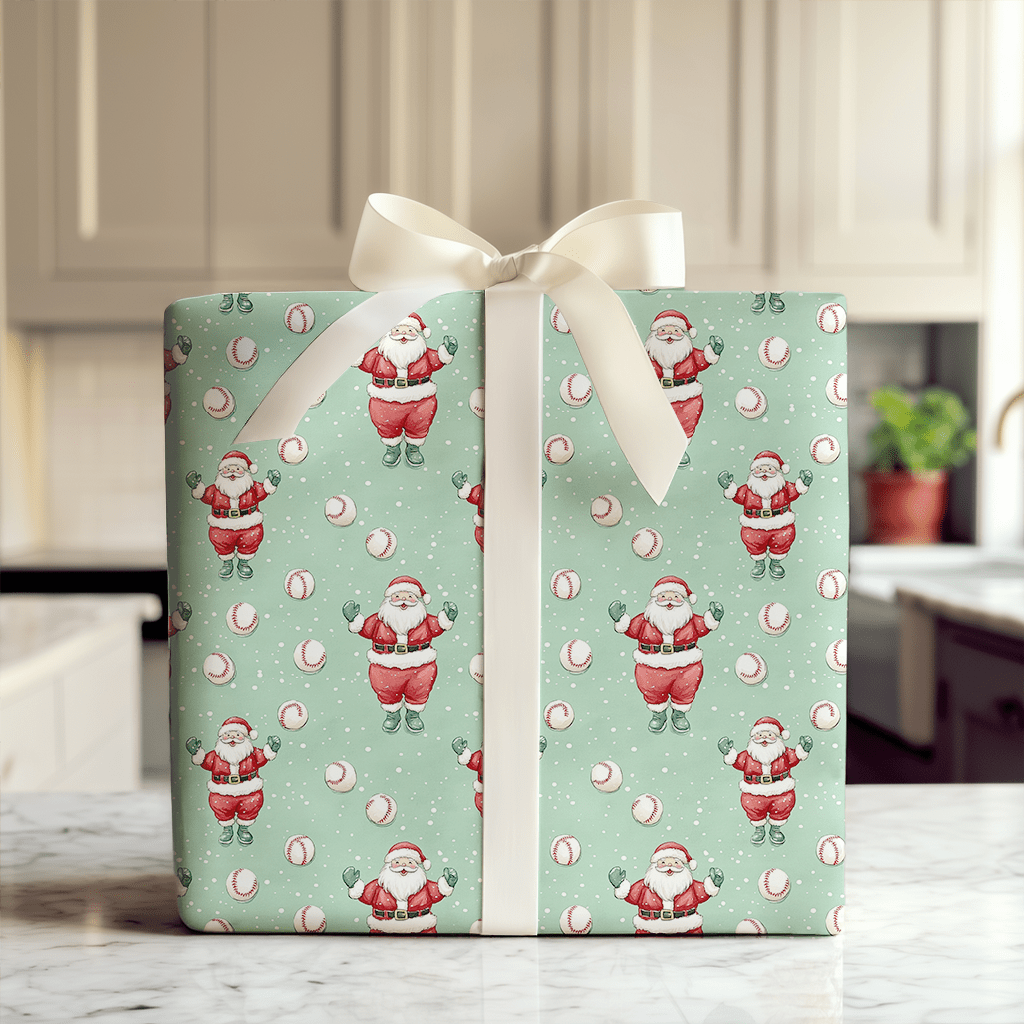 Home Run Claus - Wrapping Paper - Aspen & Arlo