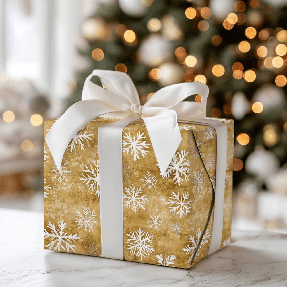 Snow Globe Gold - Wrapping Paper - Aspen & Arlo