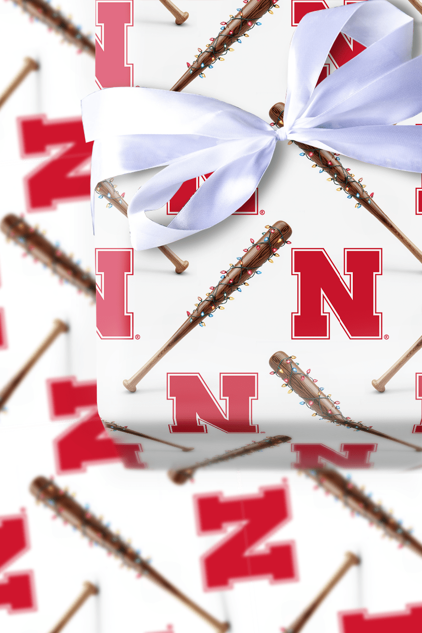Husker Holiday Sluggers - Wrapping Paper - Aspen & Arlo