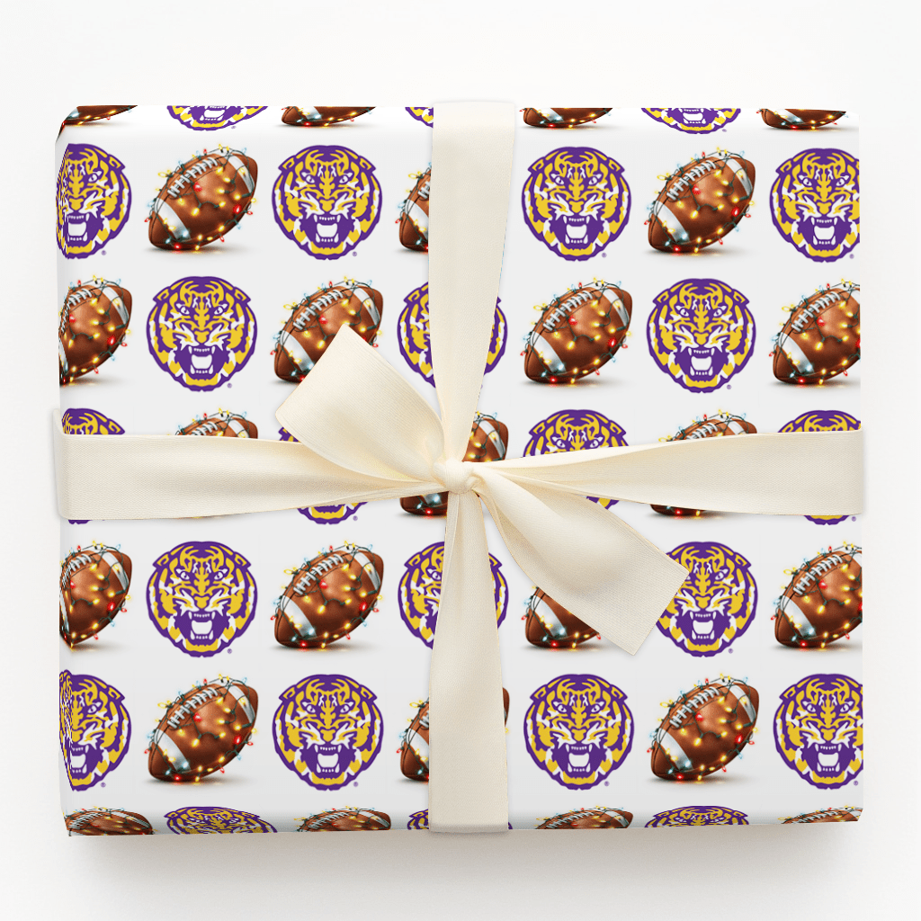 Festive First Down Tigers - Wrapping Paper - Aspen & Arlo