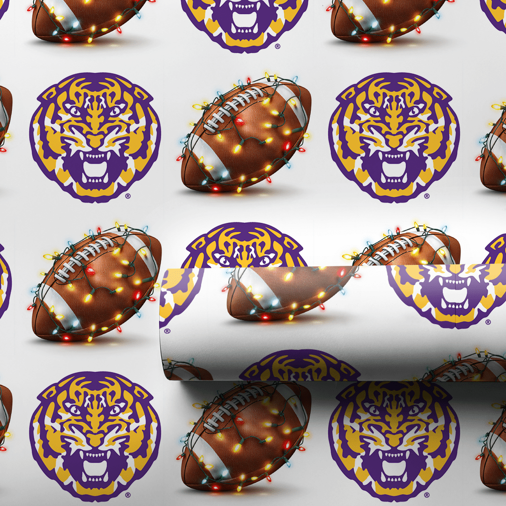Festive First Down Tigers - Wrapping Paper - Aspen & Arlo