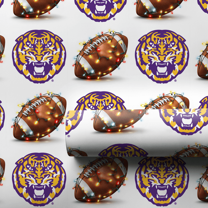 Festive First Down Tigers - Wrapping Paper - Aspen & Arlo