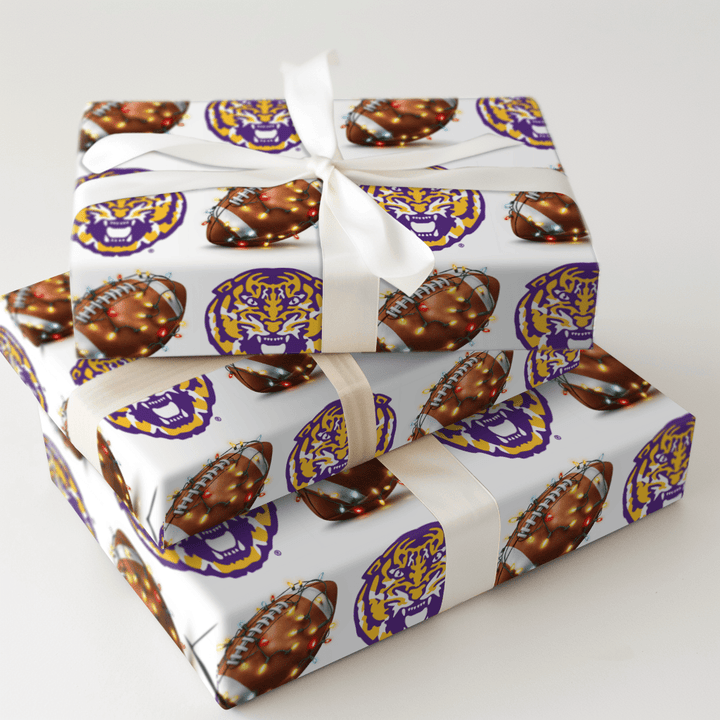 Festive First Down Tigers - Wrapping Paper - Aspen & Arlo