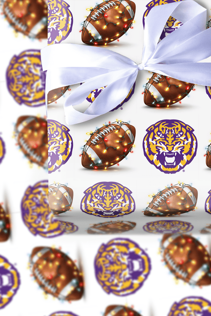 Festive First Down Tigers - Wrapping Paper - Aspen & Arlo