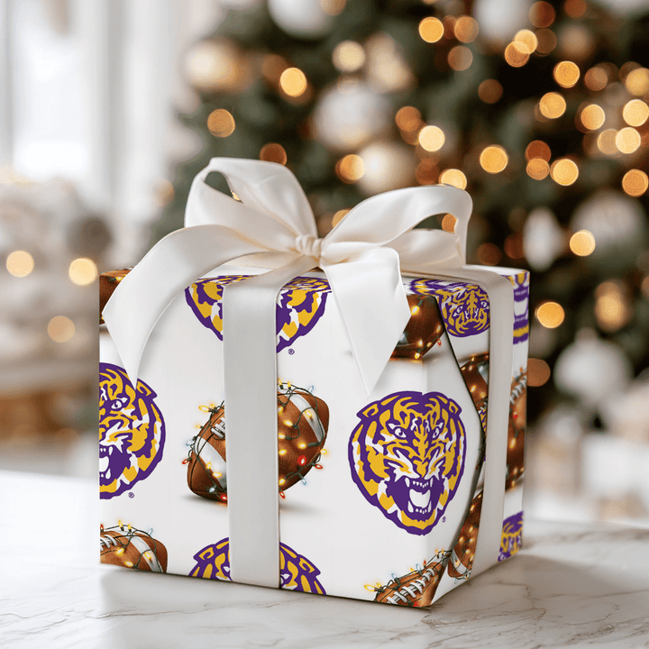 Festive First Down Tigers - Wrapping Paper - Aspen & Arlo
