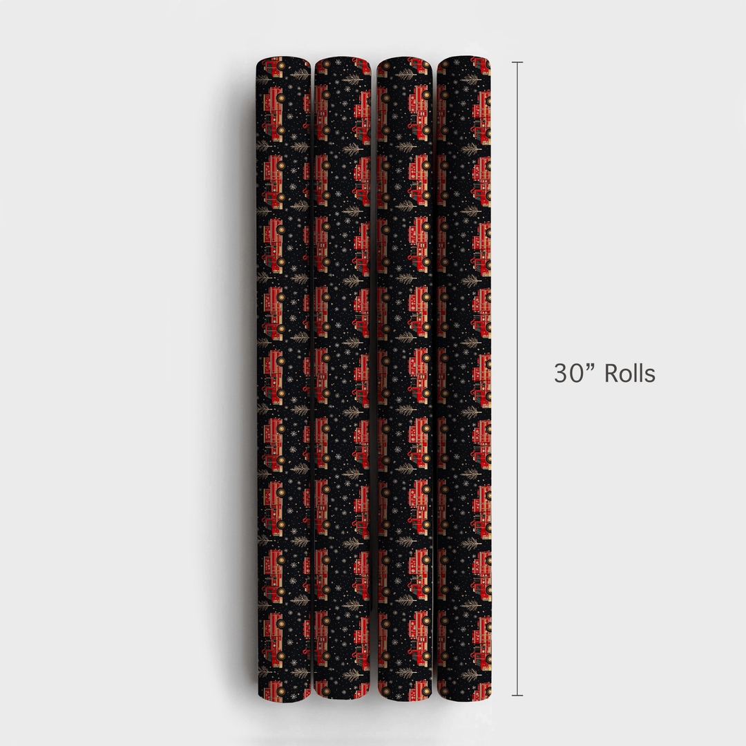 Flame on Kringle Ave - Wrapping Paper - Aspen & Arlo