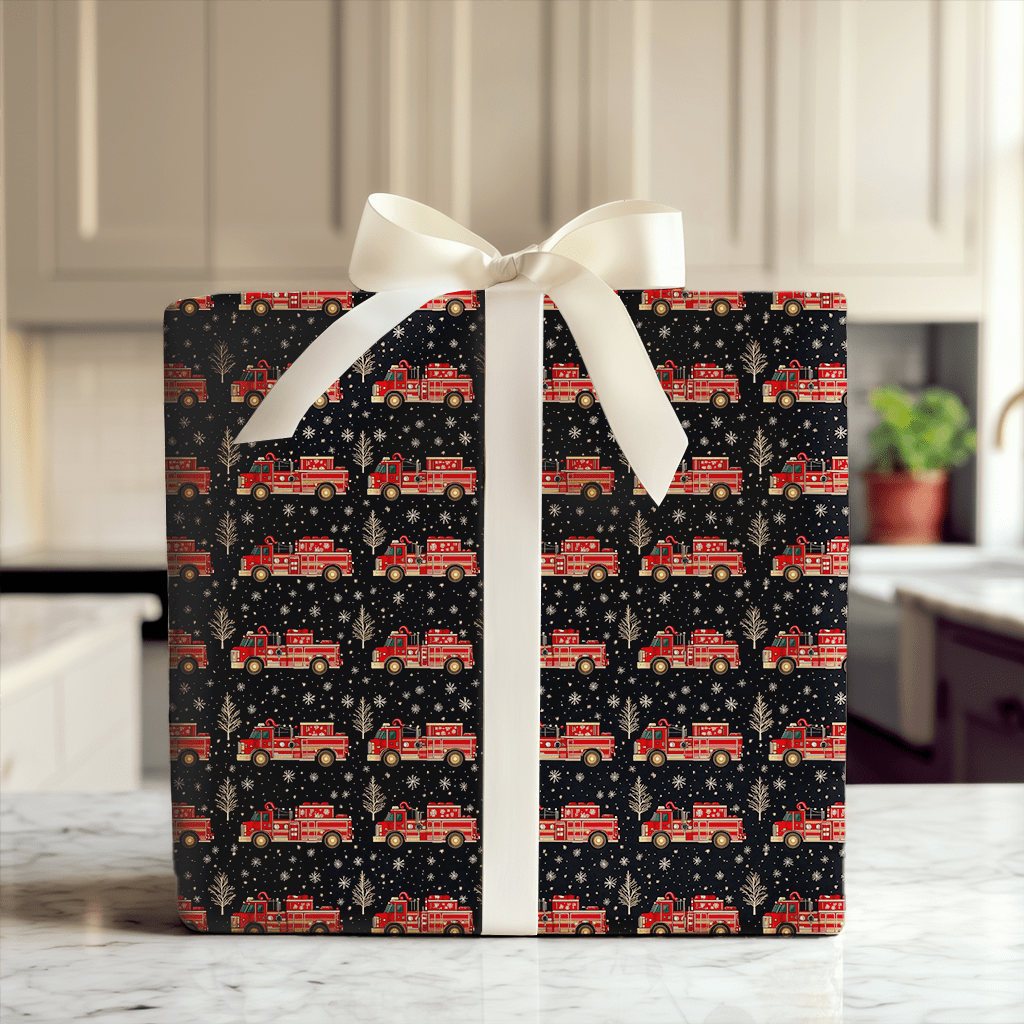Flame on Kringle Ave - Wrapping Paper - Aspen & Arlo