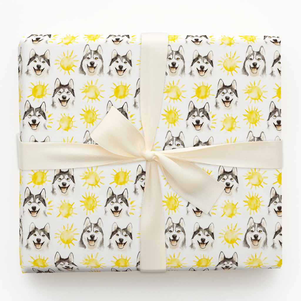 Sunny Day with the Huskies - Wrapping Paper - Aspen & Arlo