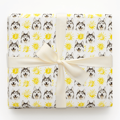 Sunny Day with the Huskies - Wrapping Paper - Aspen & Arlo