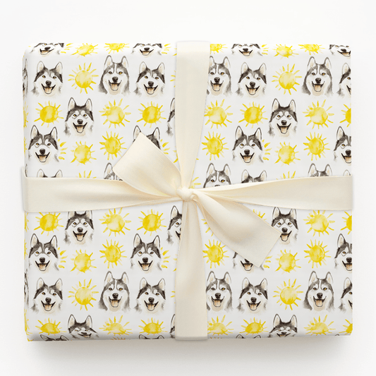 Sunny Day with the Huskies - Wrapping Paper - Aspen & Arlo