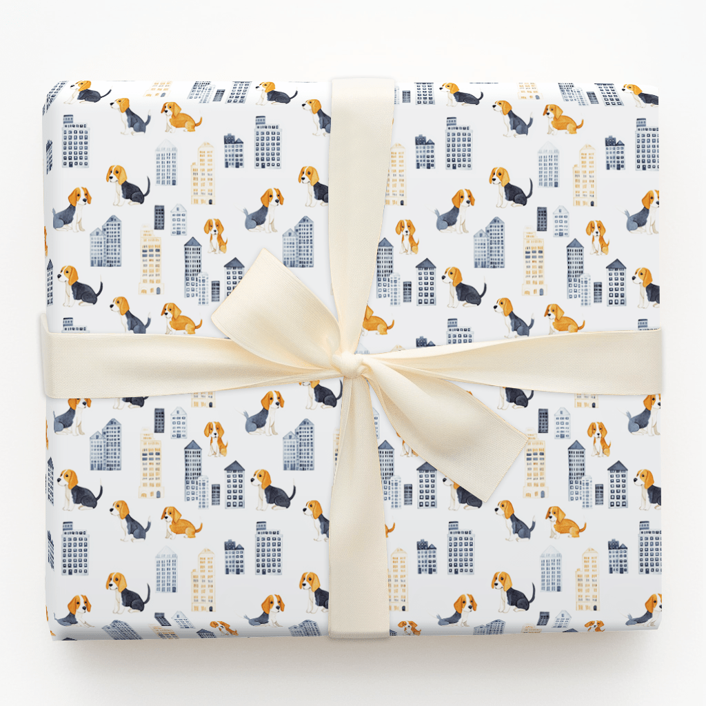 City with the Beagles - Wrapping Paper - Aspen & Arlo