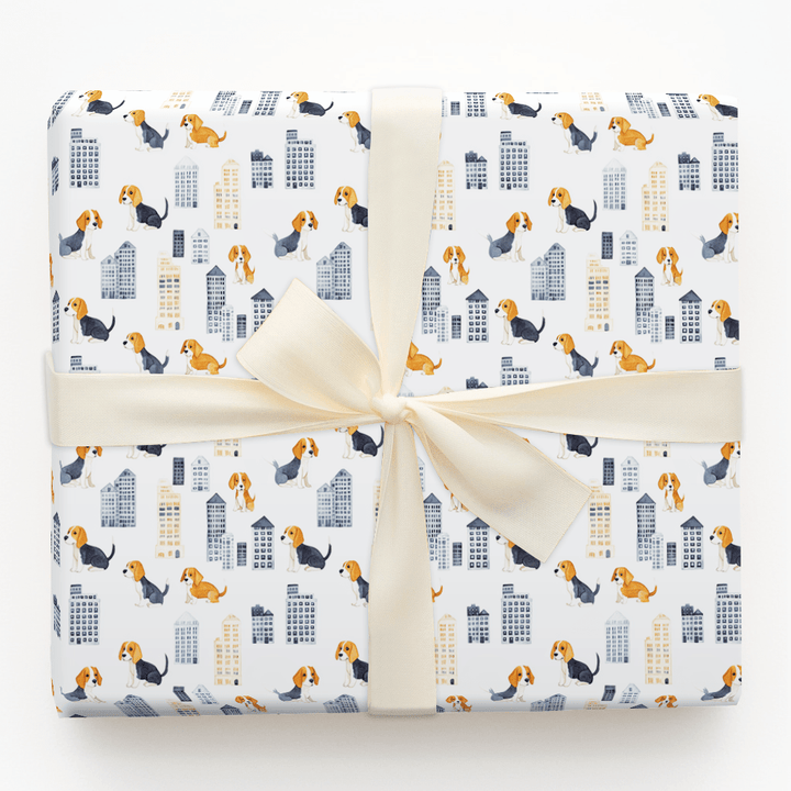 City with the Beagles - Wrapping Paper - Aspen & Arlo