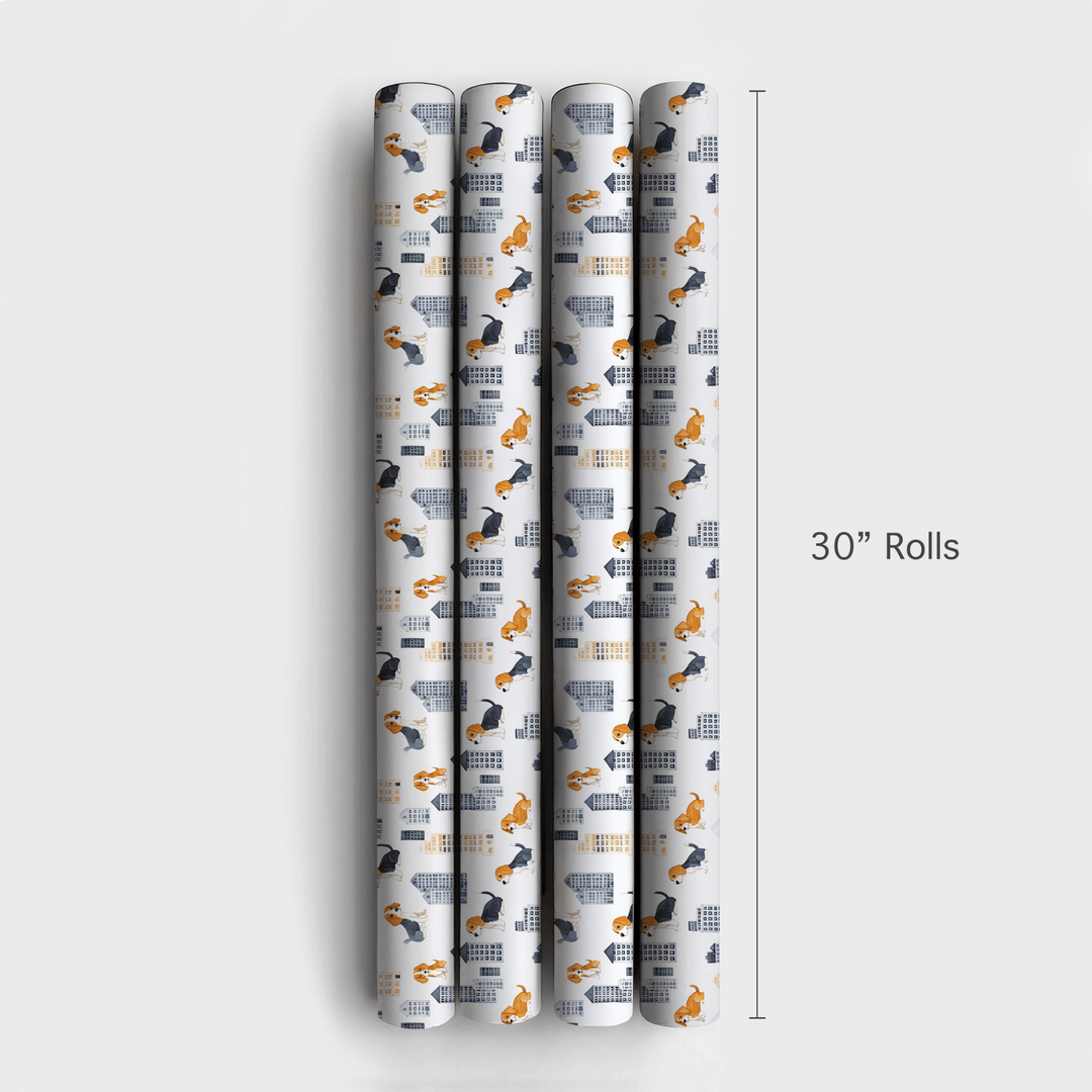 City with the Beagles - Wrapping Paper - Aspen & Arlo