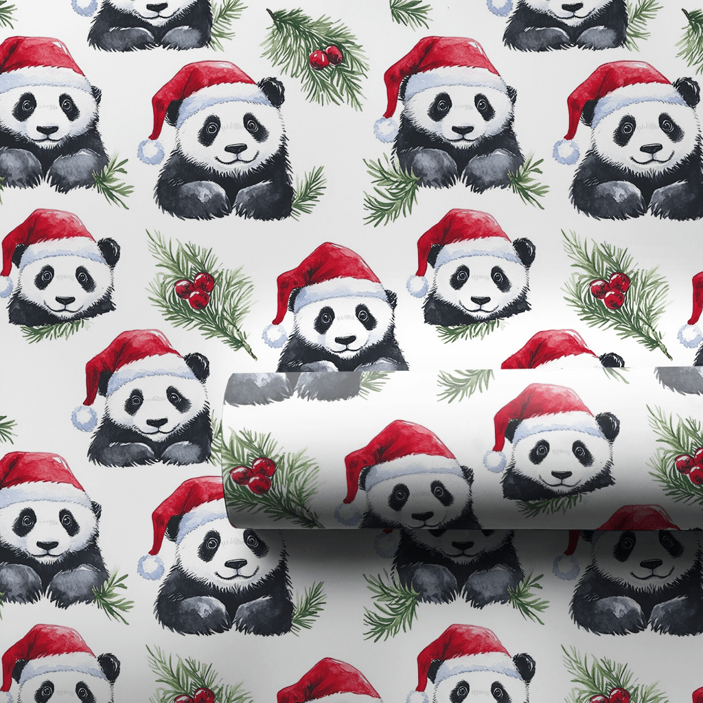 Santa Panda - Wrapping Paper - Aspen & Arlo