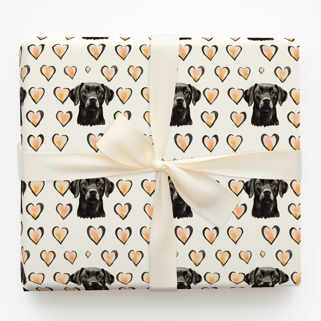 Vintage Black Dog - Wrapping Paper - Aspen & Arlo